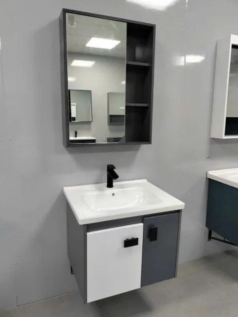 Bộ Tủ chậu lavabo cao cấp PVC chống nước size 60*48 (TC60-02)