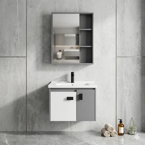 Bộ Tủ chậu lavabo cao cấp PVC chống nước size 60*48 (TC60-02)