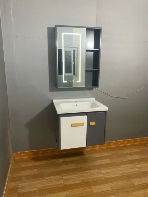 Bộ Tủ chậu lavabo cao cấp PVC chống nước size 60*48 (TC60-03)