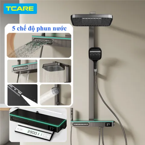 Bộ sen cây tắm đứng 5 chế độ có Massage hiển thị LED nhiệt độ TCARE TS 4015
