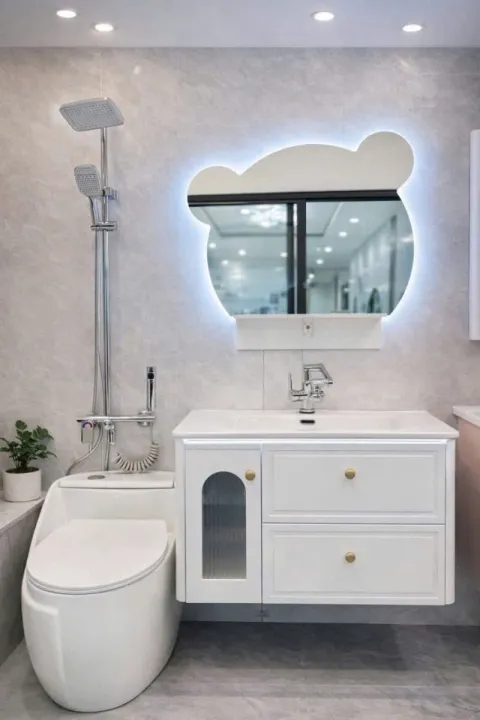 Bộ Tủ chậu lavabo cao cấp PVC chống nước size 80*48 (TC06)