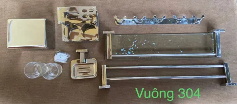 Bộ phụ kiện nhà tắm 6 MÓN, phụ kiện tròn inox 304