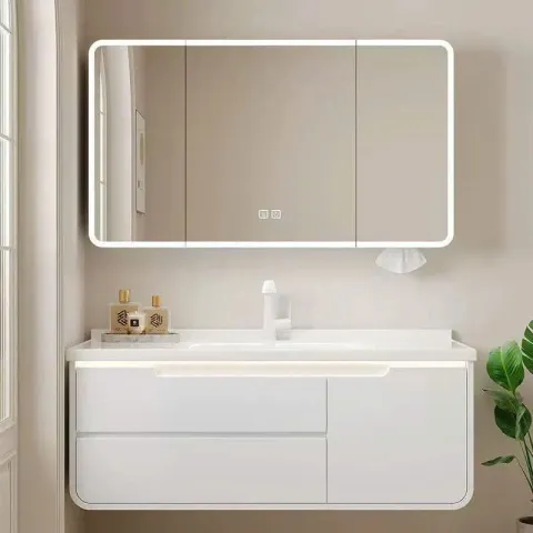 Bộ Tủ chậu lavabo cao cấp PVC chống nước size 80*48 (TC07)