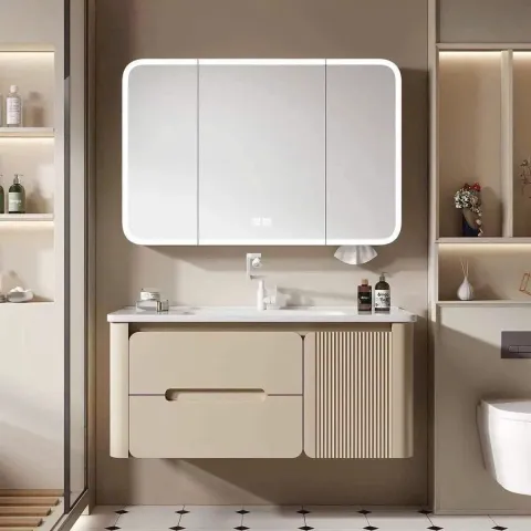Bộ Tủ chậu lavabo cao cấp PVC chống nước size 80*48 (TC03)