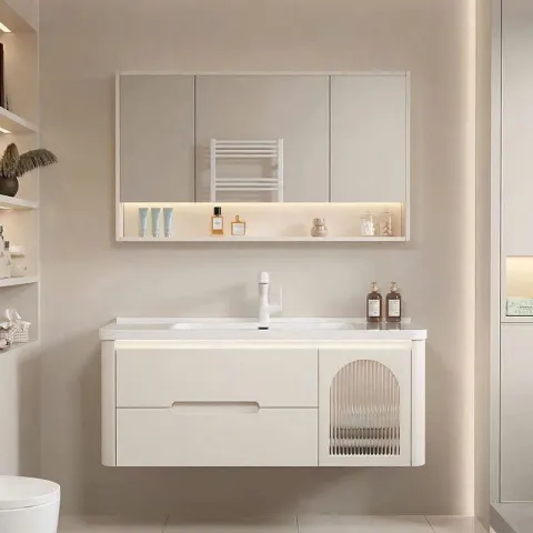 Bộ Tủ chậu lavabo nhà tắm PVC cao cấp chống nước 