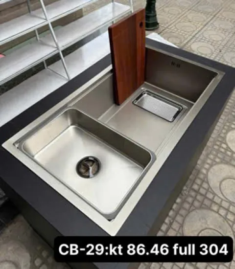 Chậu rửa bát cao cấp xuất nhật inox 304 size 86*46  CB29