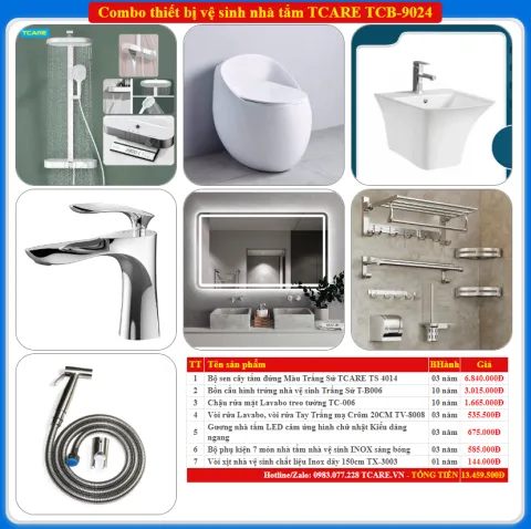 Combo thiết bị vệ sinh nhà tắm TCARE TCB-9024