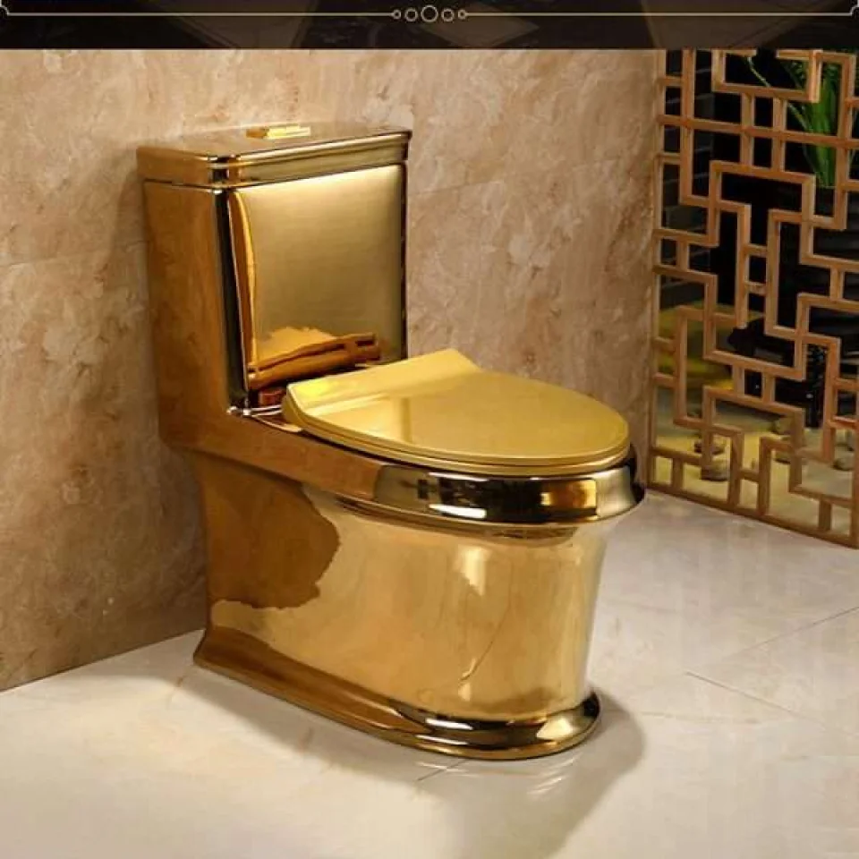 Bồn cầu thiết bị vệ sinh Mạ vàng 18K