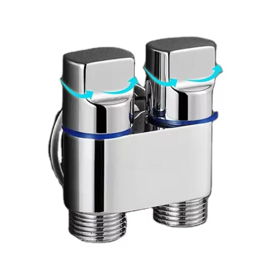 Van chia nước 2 cổng xả INOX 304 màu trắng