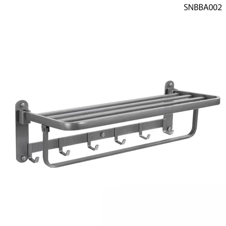 Giàn vắt khăn nhà tắm nhà vệ sinh INOX 304 Màu xám