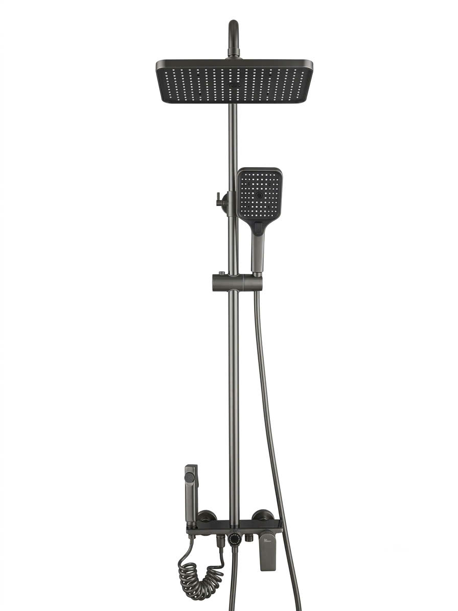 Bộ sen cây tắm đứng nóng lạnh TCARE -le 033Q màu xám