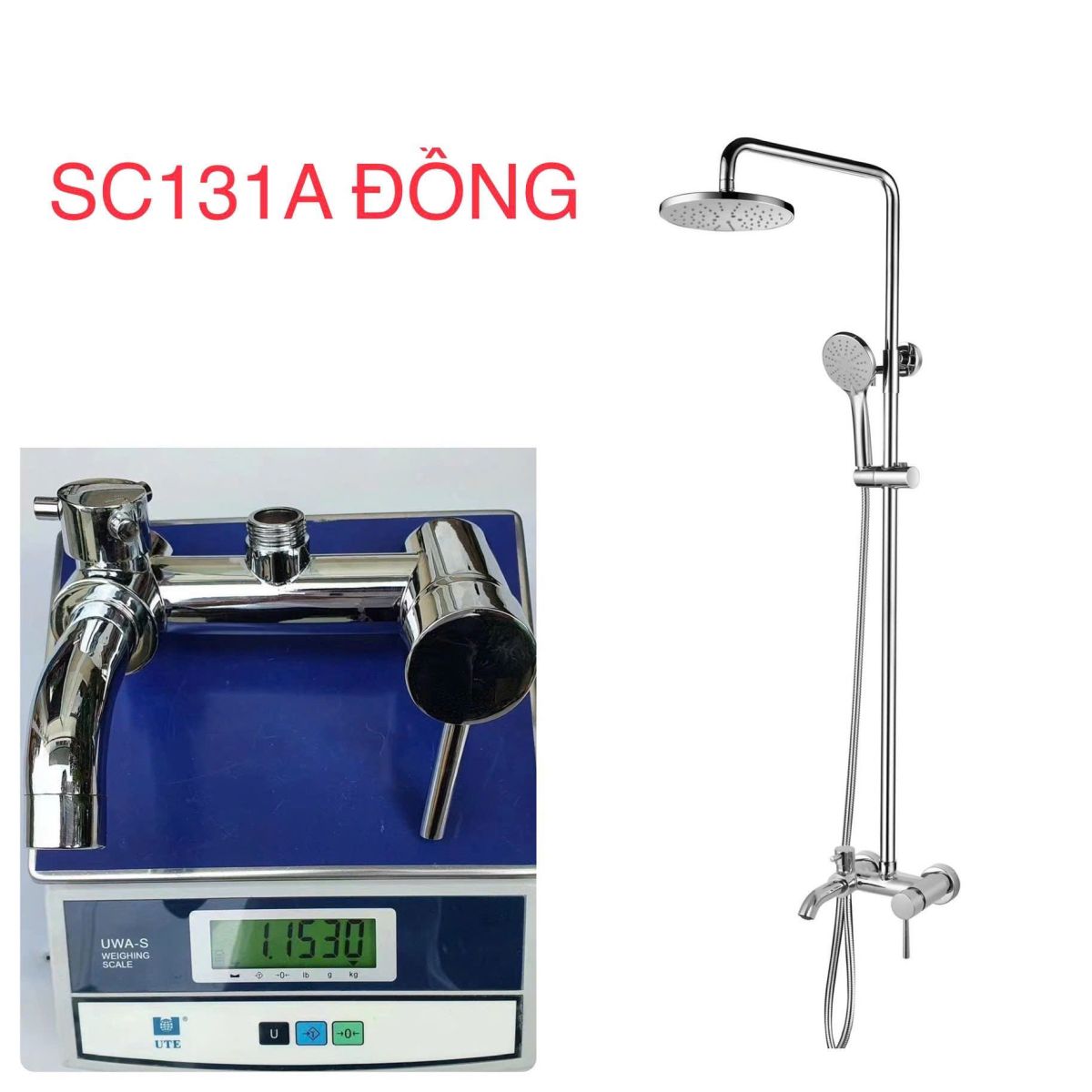 Bộ sen cây tắm đứng nóng lạnh TCARE TS- 131A ĐỒNG