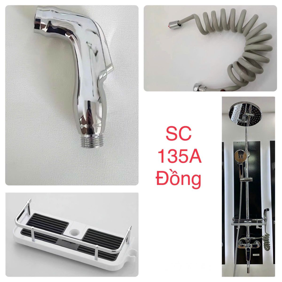 Bộ sen cây tắm đứng nóng lạnh TCARE TS- 135A ĐỒNG